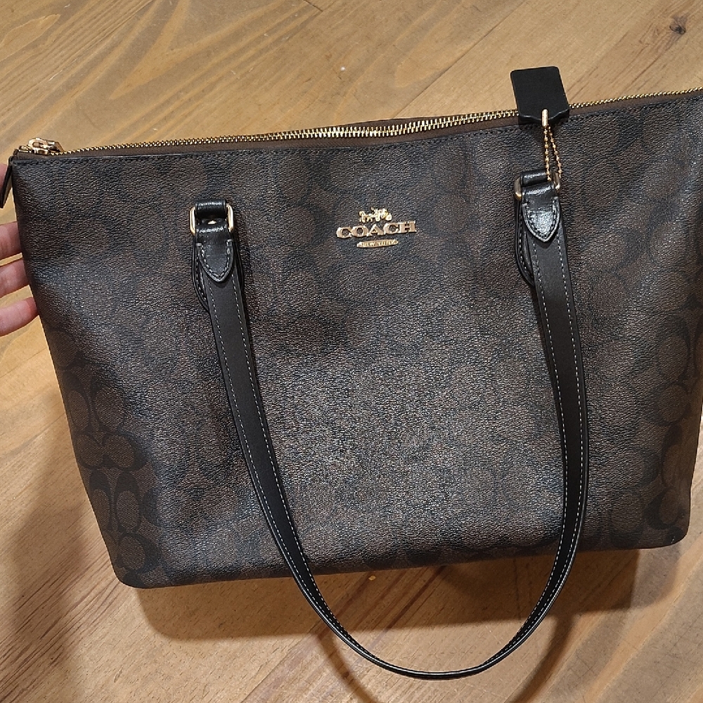 Coach Signature Brown and Black Tote